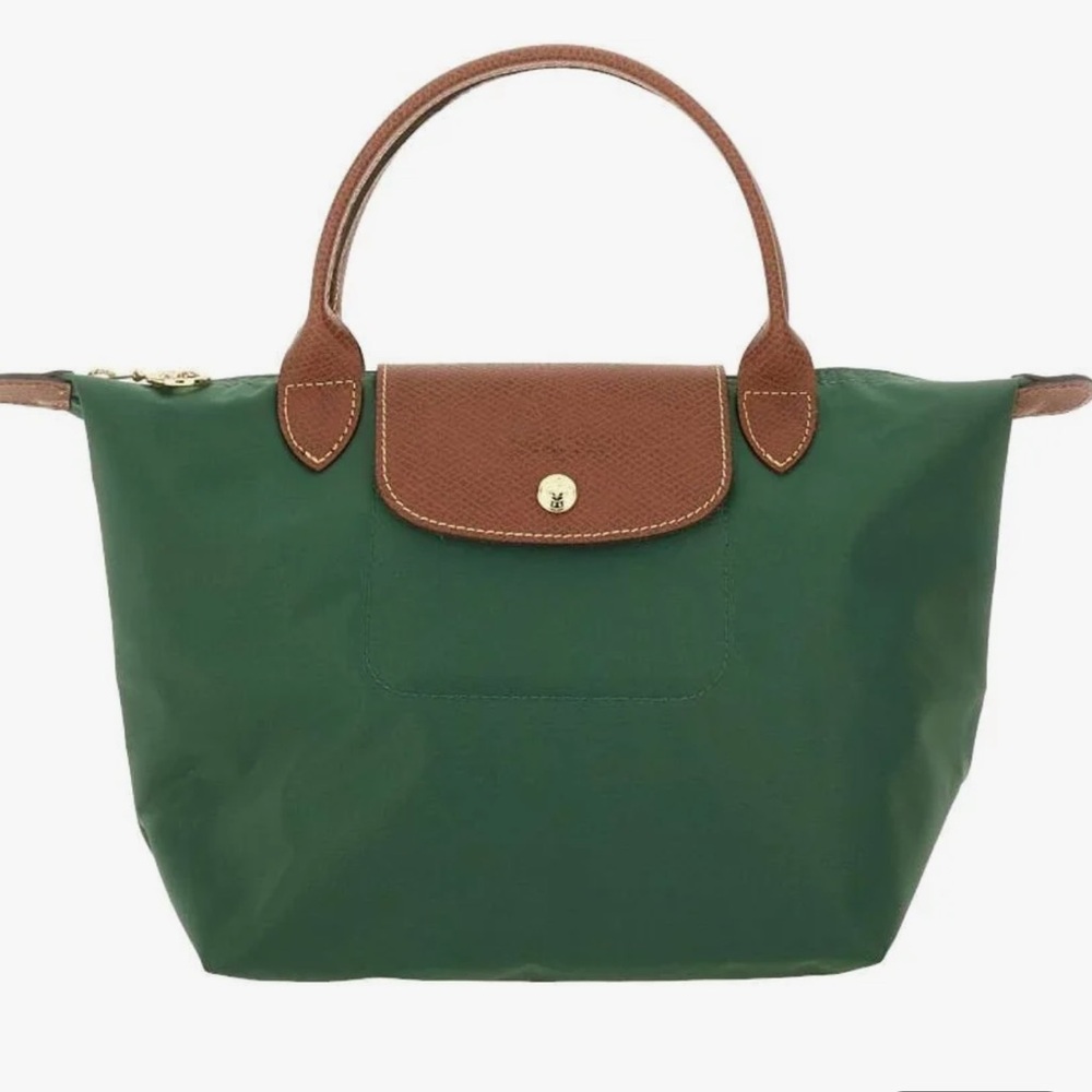 NWT Longchamp Le Pliage Small Tote - Green and Brown